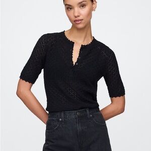 GAP Knit Button-Up Blouse